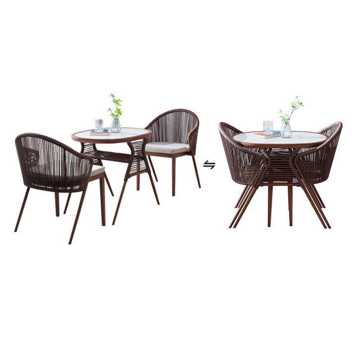 3 Pcs Bistro Set for Small Places Contemporary Bistro Table Set