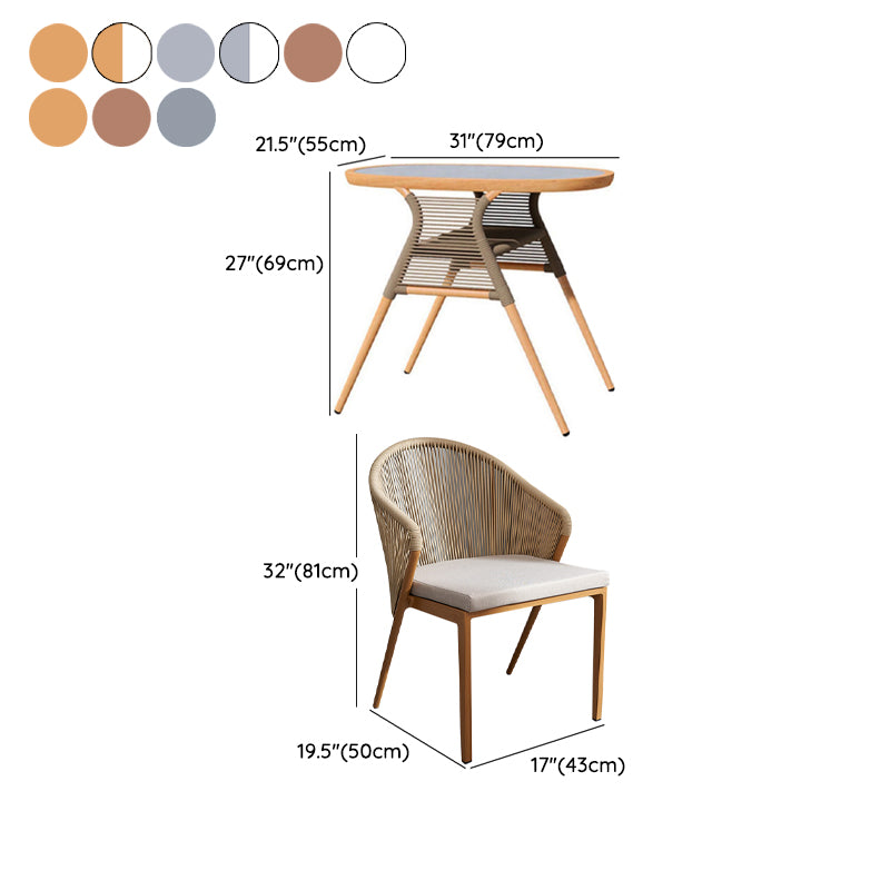 3 Pcs Bistro Set for Small Places Contemporary Bistro Table Set