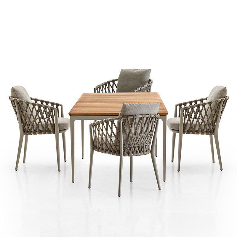 Matte Finish Boho Dining Table Set 1/2/5/7 Pcs Rattan Dining Set