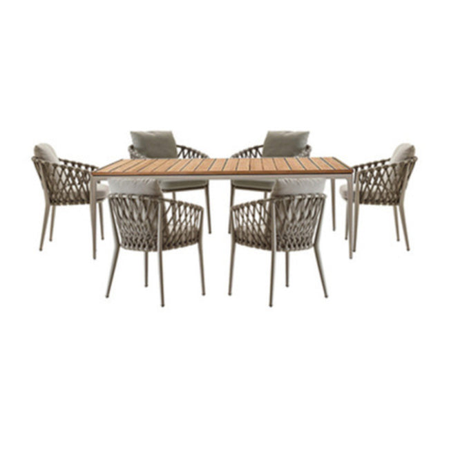 Matte Finish Boho Dining Table Set 1/2/5/7 Pcs Rattan Dining Set
