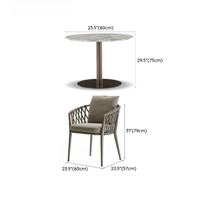 Matte Finish Boho Dining Table Set 1/2/5/7 Pcs Rattan Dining Set