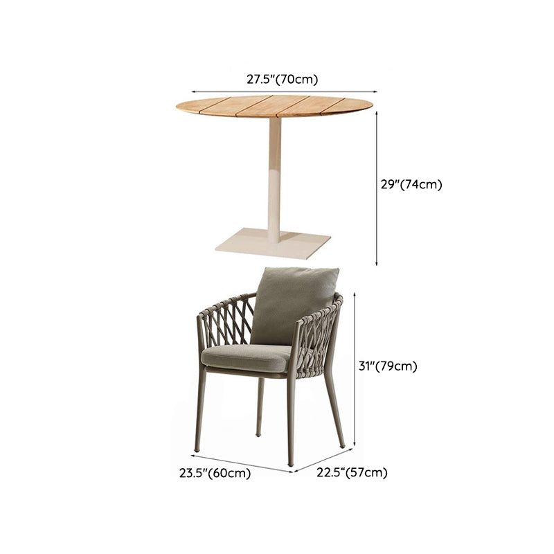 Matte Finish Boho Dining Table Set 1/2/5/7 Pcs Rattan Dining Set