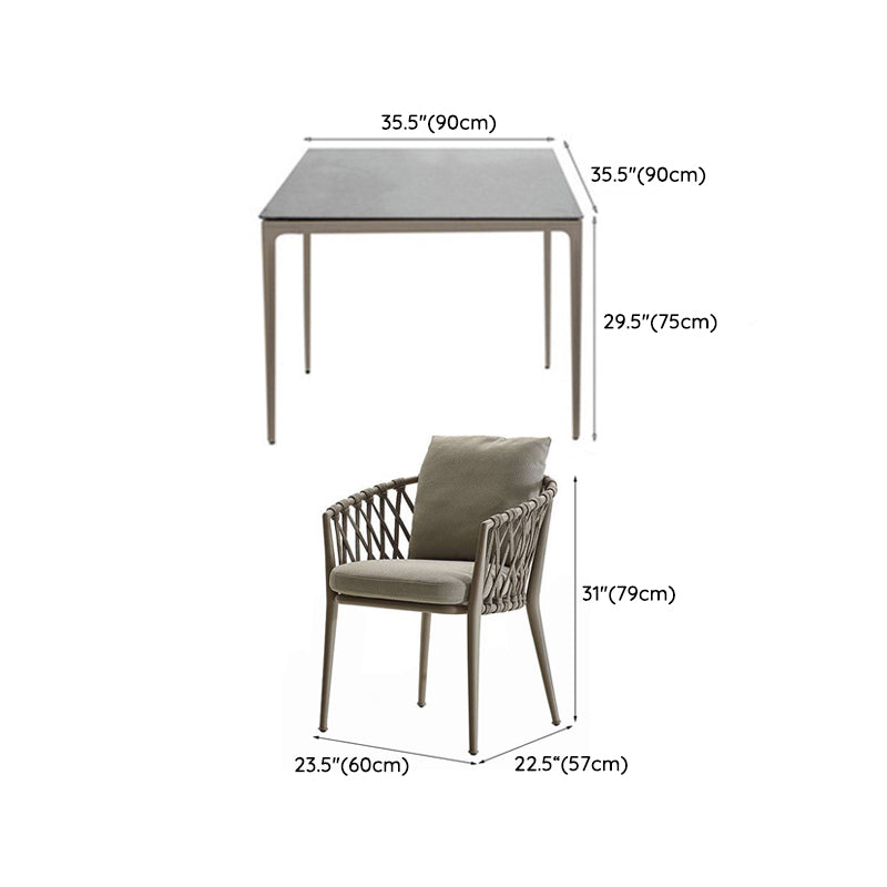 Matte Finish Boho Dining Table Set 1/2/5/7 Pcs Rattan Dining Set