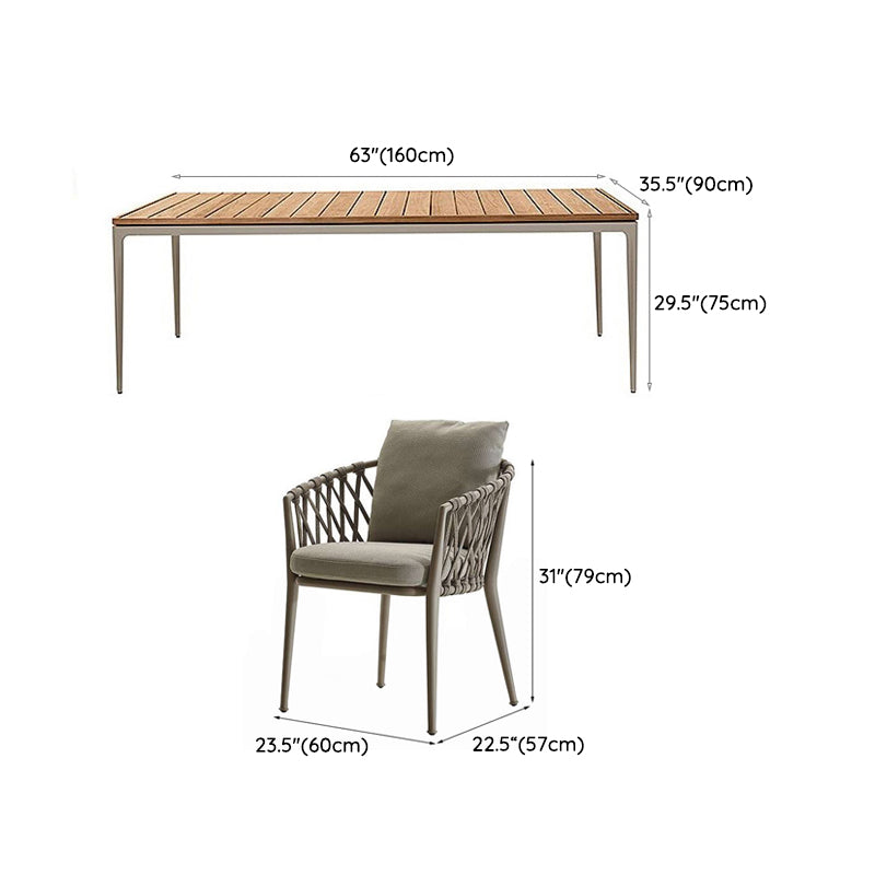 Matte Finish Boho Dining Table Set 1/2/5/7 Pcs Rattan Dining Set