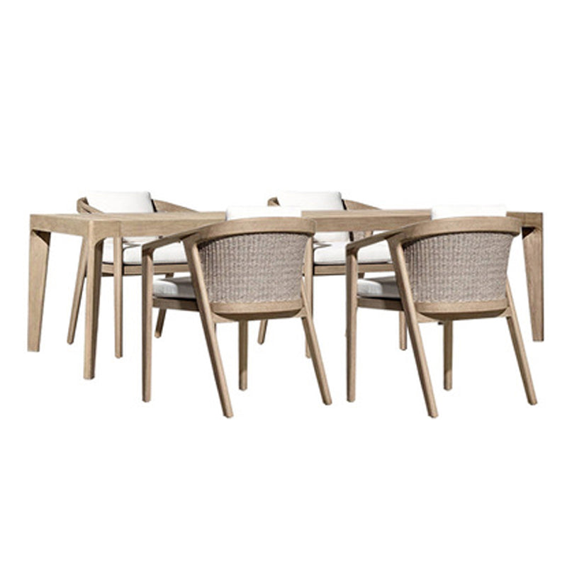 Solid Wood Wood Dining Set Rectangular 1/5/7/9 Pieces Dining Set