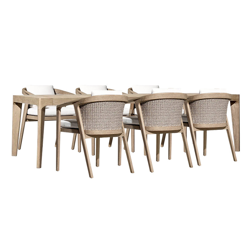 Solid Wood Wood Dining Set Rectangular 1/5/7/9 Pieces Dining Set