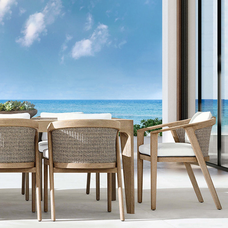 Solid Wood Wood Dining Set Rectangular 1/5/7/9 Pieces Dining Set