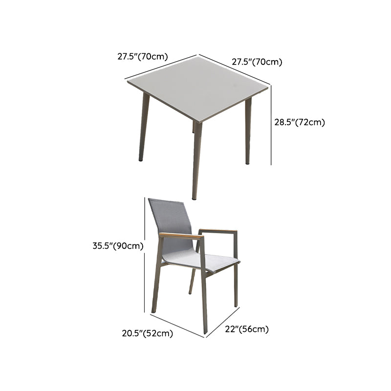 Boho Style Dining Set Metal Grey 1/3/4/5/7 Pieces Dining Set