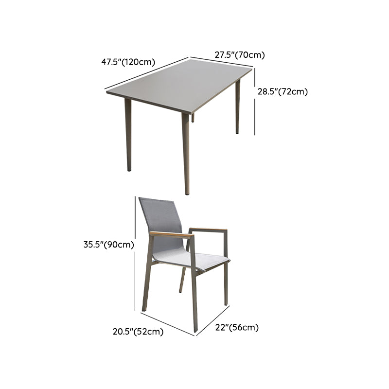 Boho Style Dining Set Metal Grey 1/3/4/5/7 Pieces Dining Set