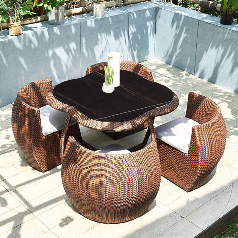 Modern Style Dining Set Specialty Wicker/Rattan 5 Pieces Dining Set
