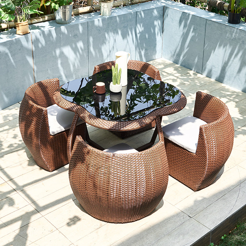 Modern Style Dining Set Specialty Wicker/Rattan 5 Pieces Dining Set