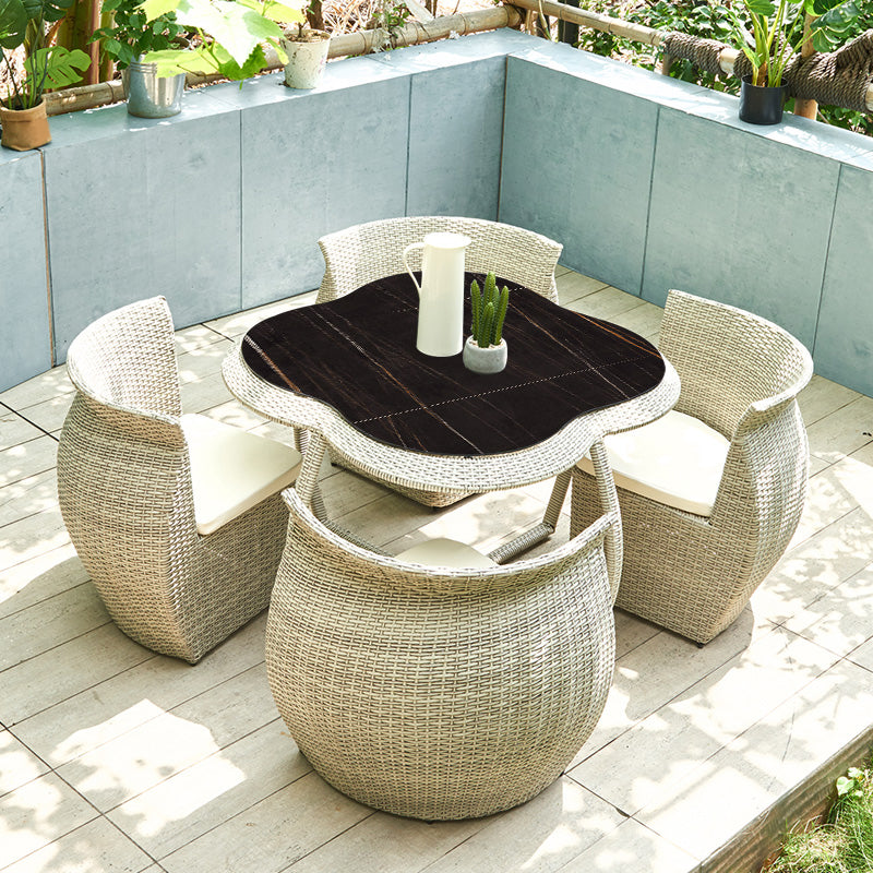 Modern Style Dining Set Specialty Wicker/Rattan 5 Pieces Dining Set