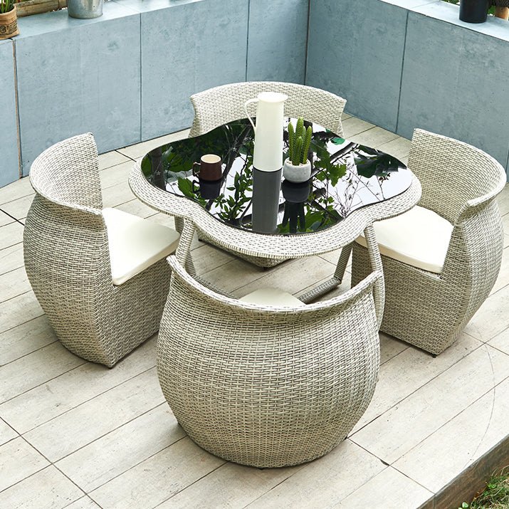 Modern Style Dining Set Specialty Wicker/Rattan 5 Pieces Dining Set
