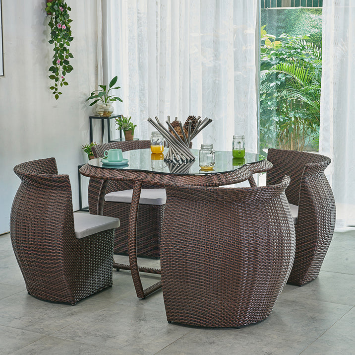 Modern Style Dining Set Specialty Wicker/Rattan 5 Pieces Dining Set