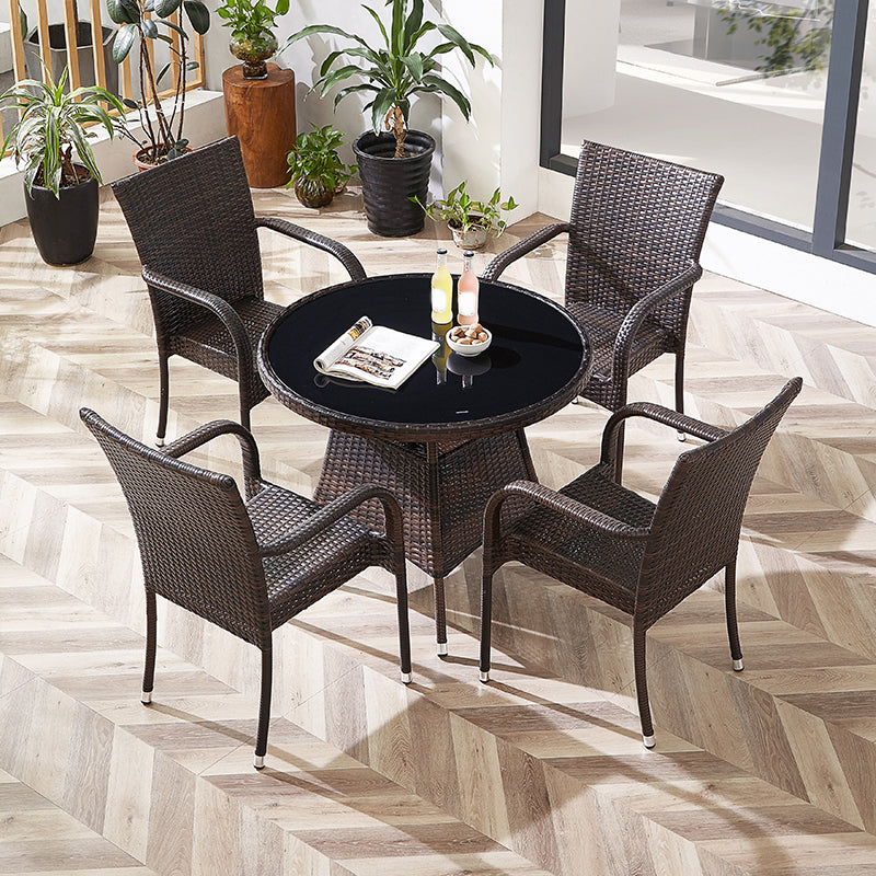 Modern Style Dining Set Glass Top 5/7 Pieces Water Resistant Dining Set