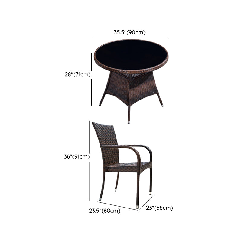 Modern Style Dining Set Glass Top 5/7 Pieces Water Resistant Dining Set