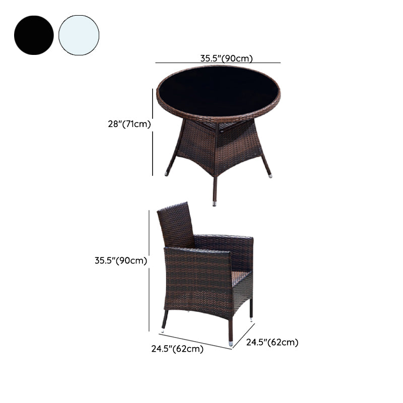 Modern Style Dining Set Glass Top 5/7 Pieces Water Resistant Dining Set