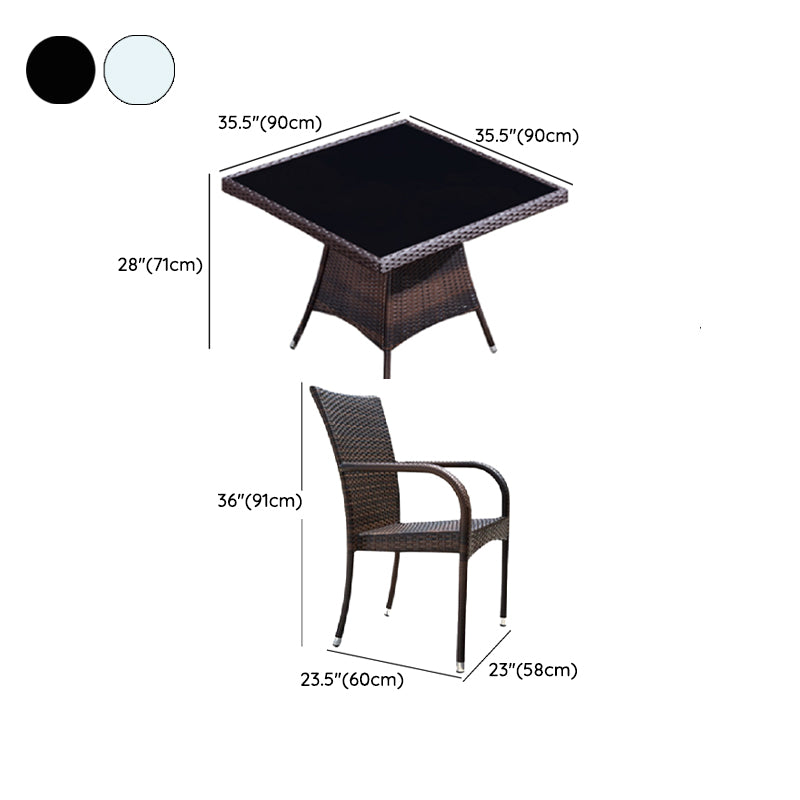 Modern Style Dining Set Glass Top 5/7 Pieces Water Resistant Dining Set