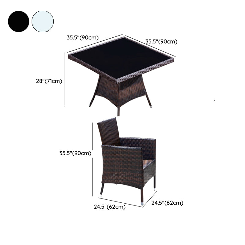 Modern Style Dining Set Glass Top 5/7 Pieces Water Resistant Dining Set