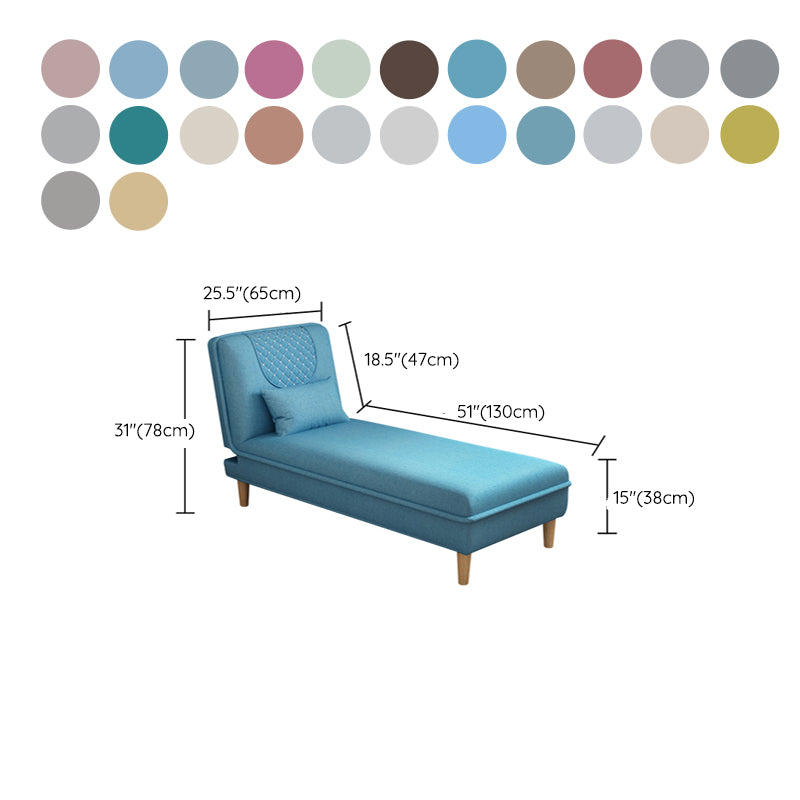 Armless Chaise Lounge Couch Adjustable Gears Chaise with Polyester Blend