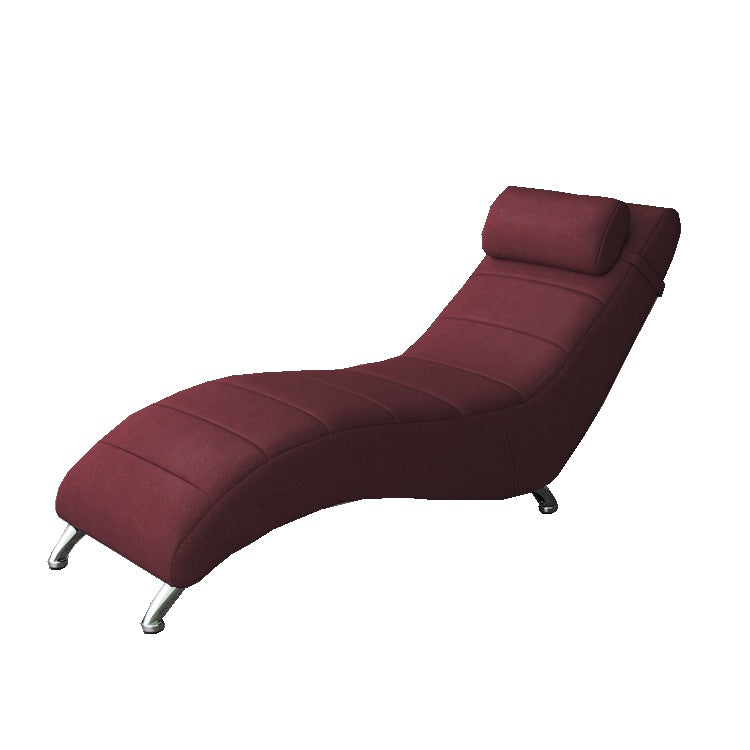 Faux Leather Chaise Lounge Armless Solid Color Chaise for Bedroom and Living Room