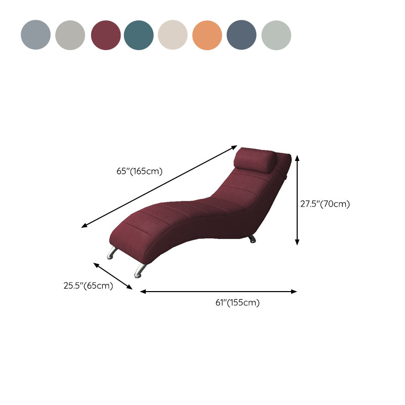 Faux Leather Chaise Lounge Armless Solid Color Chaise for Bedroom and Living Room