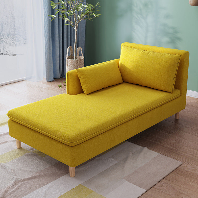 Modern Fabric Chaise Solid Wood Chaise Lounge Couch with One Armed