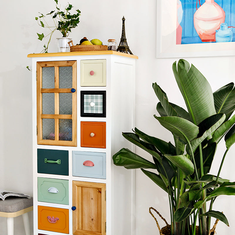 Coastal Storage Chest Dresser Solid Wood Dresser , 14.82-inch Width