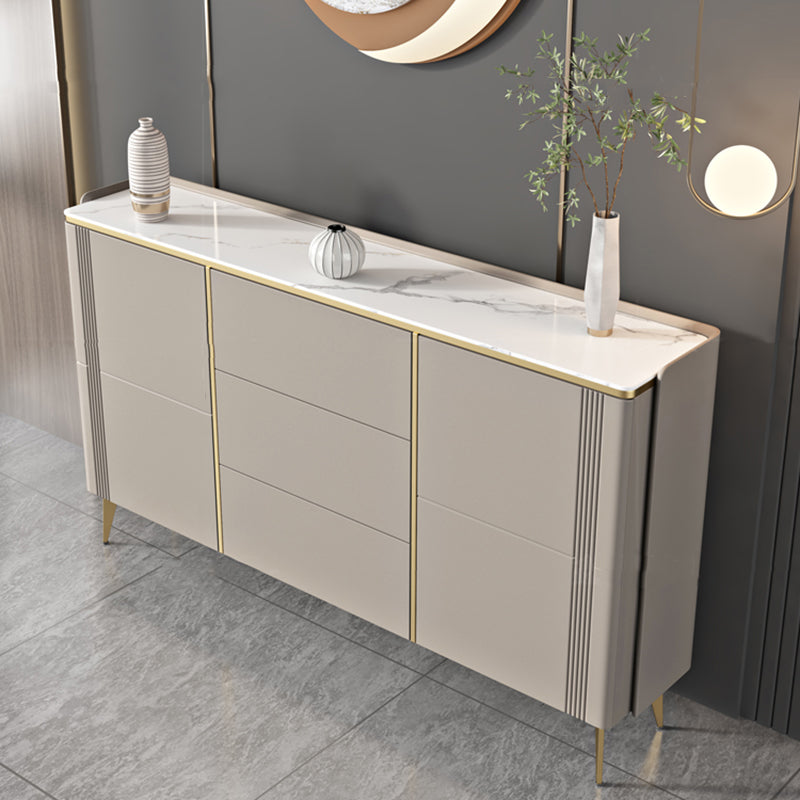 Classic Glam Storage Chest Stone Dresser with 3 Drawers , 12.87-inch Width