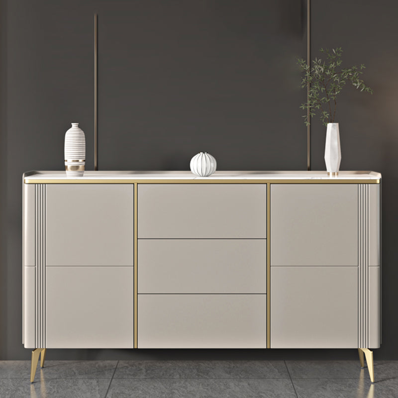 Classic Glam Storage Chest Stone Dresser with 3 Drawers , 12.87-inch Width