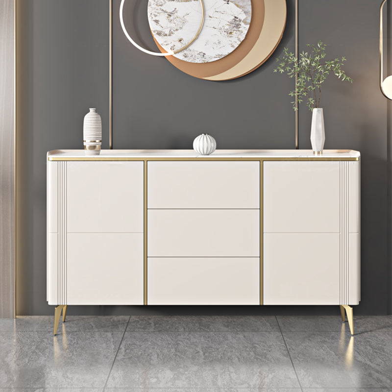 Classic Glam Storage Chest Stone Dresser with 3 Drawers , 12.87-inch Width