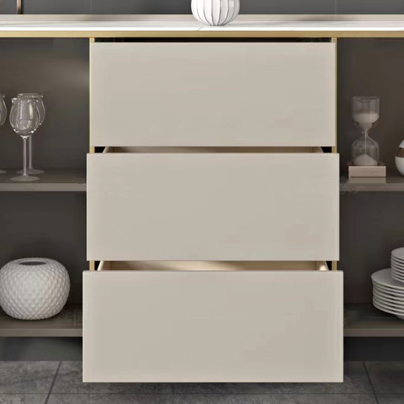 Classic Glam Storage Chest Stone Dresser with 3 Drawers , 12.87-inch Width