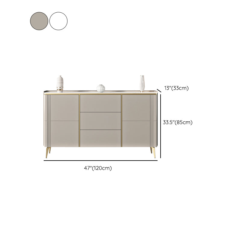 Classic Glam Storage Chest Stone Dresser with 3 Drawers , 12.87-inch Width