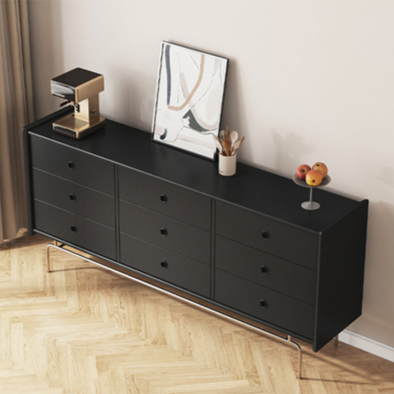 Ultra-Modern Horizontal Double Dresser Solid Wood Storage Chest Dresser for Bedroom