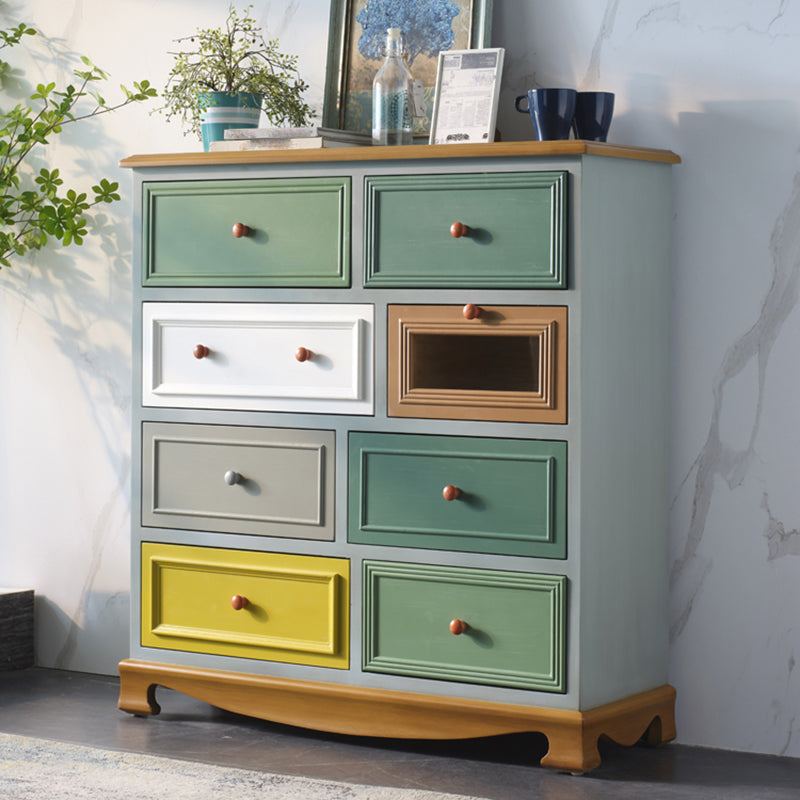 Coastal Storage Chest Solid Wood Storage Chest Dresser with 5/8 Drawers