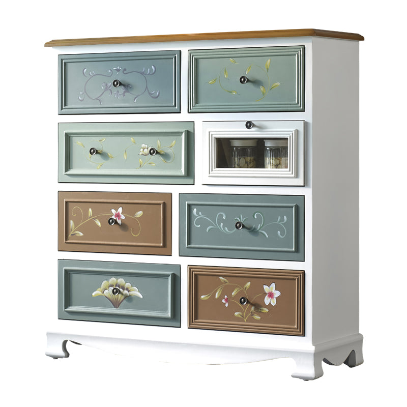 Coastal Storage Chest Solid Wood Storage Chest Dresser with 5/8 Drawers