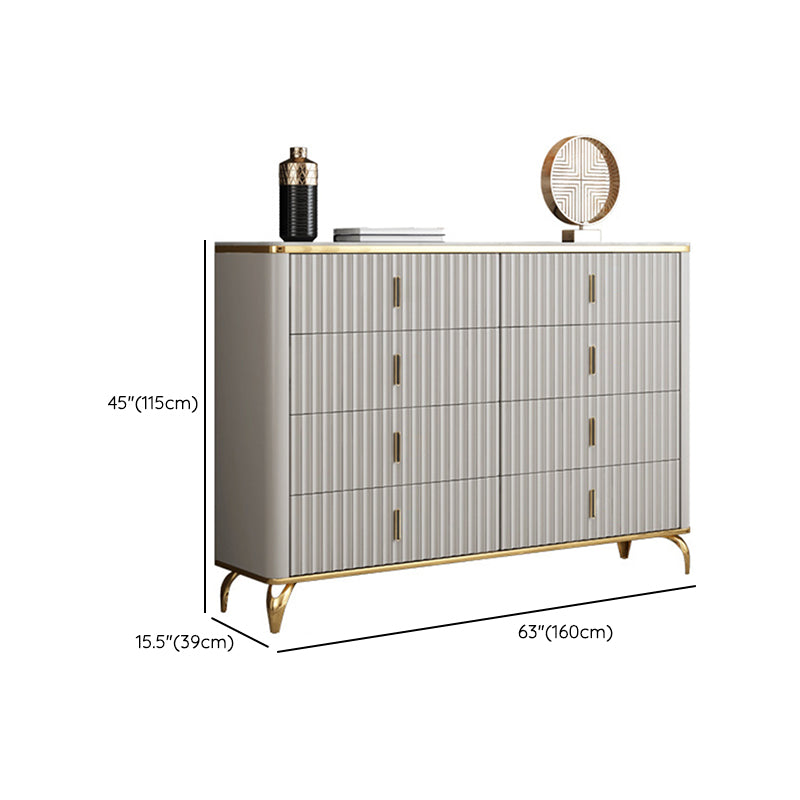 Contemporary Glam Combo Dresser Horizontal Storage Chest Dresser for Home Office