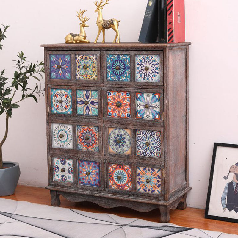 Coastal Storage Chest Solid Wood Dresser , 11.7/14.04 Inch Width