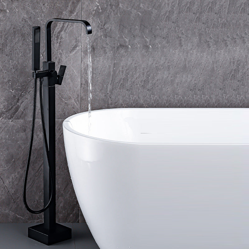 Contemporary Freestanding Tub Filler Brass Tub Filler with Hand-shower