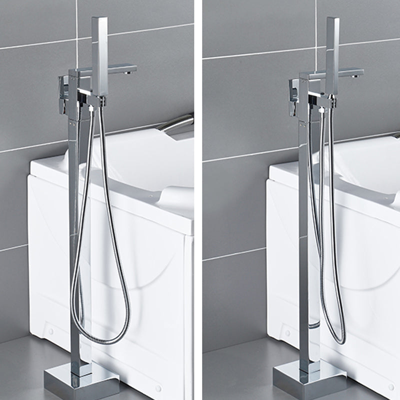 Contemporary Freestanding Tub Filler Brass Tub Filler with Hand-shower