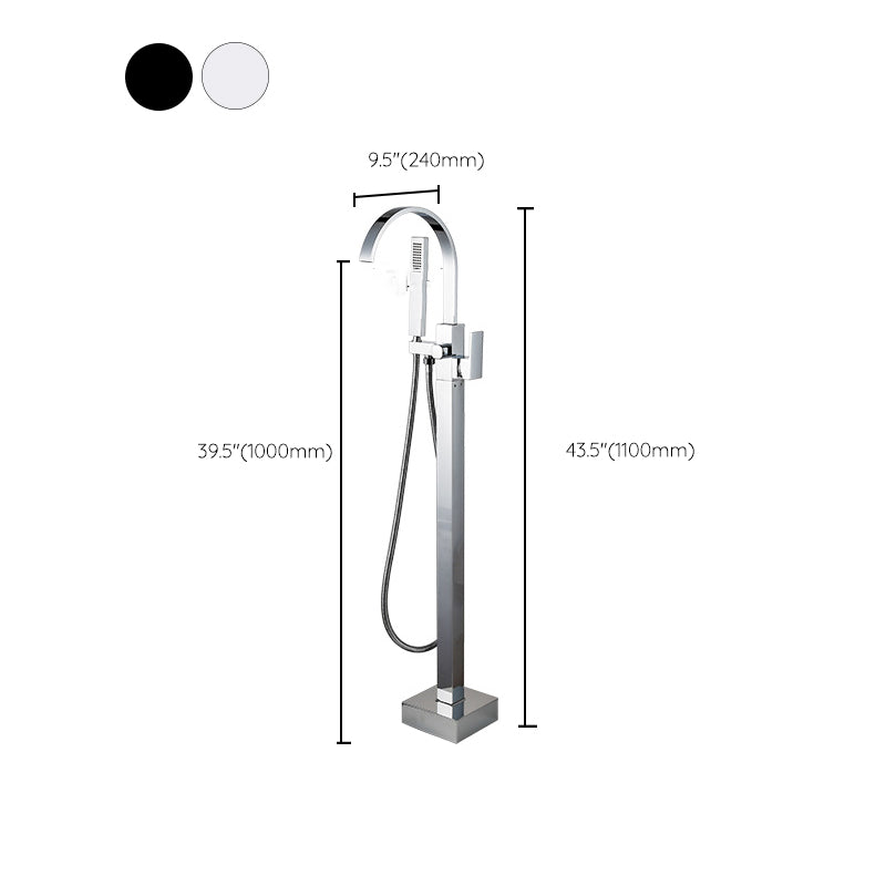 Contemporary Freestanding Tub Filler Brass Tub Filler with Hand-shower