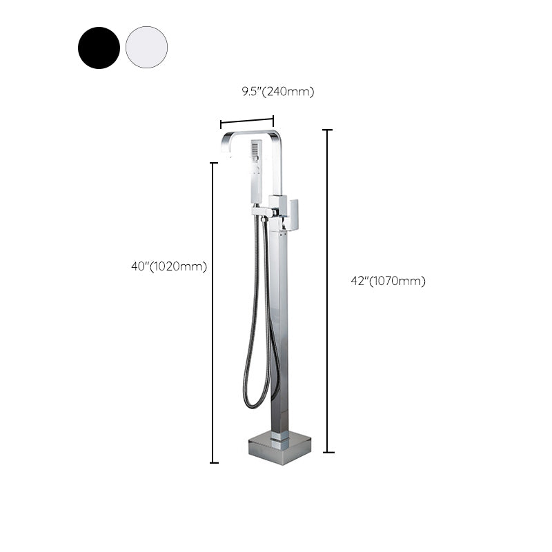 Contemporary Freestanding Tub Filler Brass Tub Filler with Hand-shower