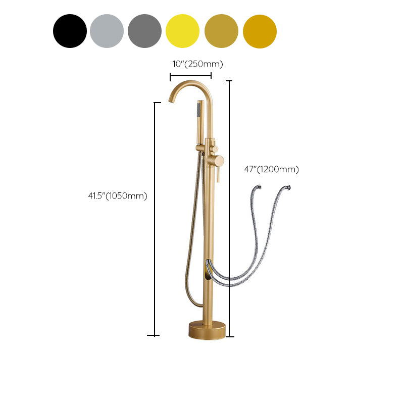 Modern Style Freestanding Tub Filler Copper Floor Mount Freestanding Tub Filler