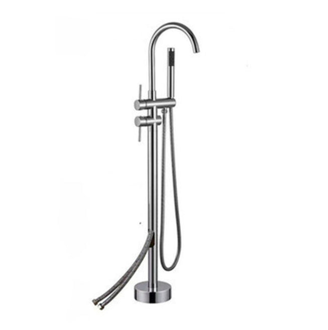 Traditional Style Freestanding Tub Filler Floor Mount Copper Freestanding Tub Filler