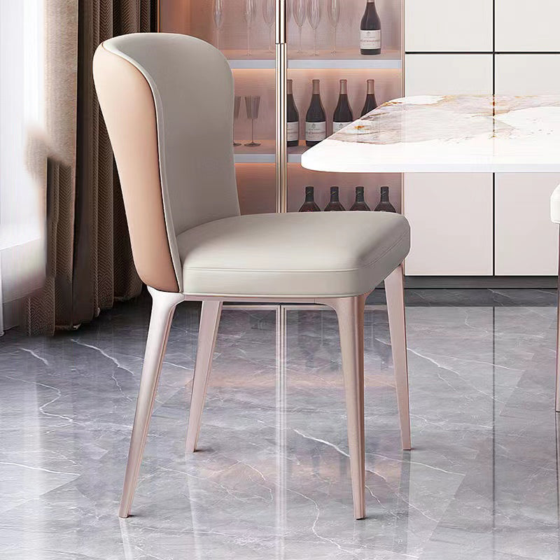 Kitchen Side Chair Metal Legs Upholstered Armless Dining Chair
