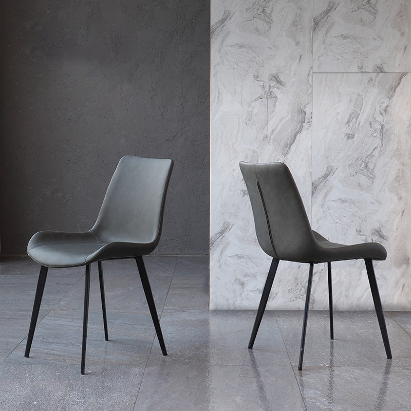 Contemporary Side Chair Metal Solid Back Dining Room Chair for Brasserie