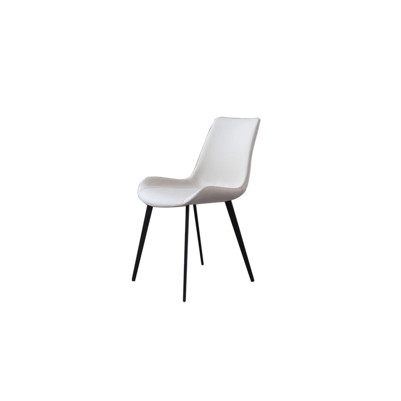 Contemporary Side Chair Metal Solid Back Dining Room Chair for Brasserie