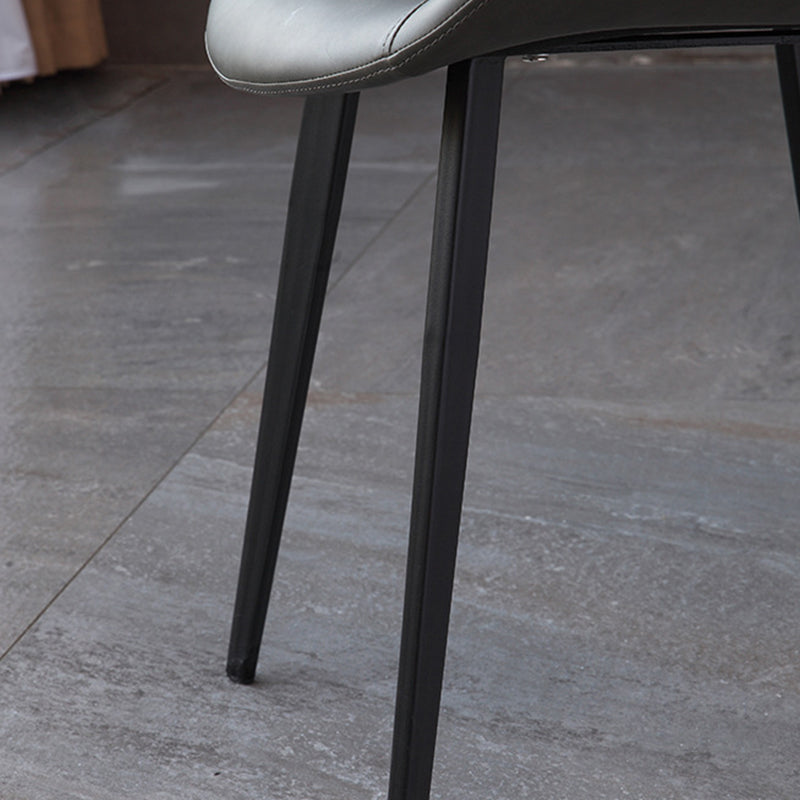 Contemporary Side Chair Metal Solid Back Dining Room Chair for Brasserie