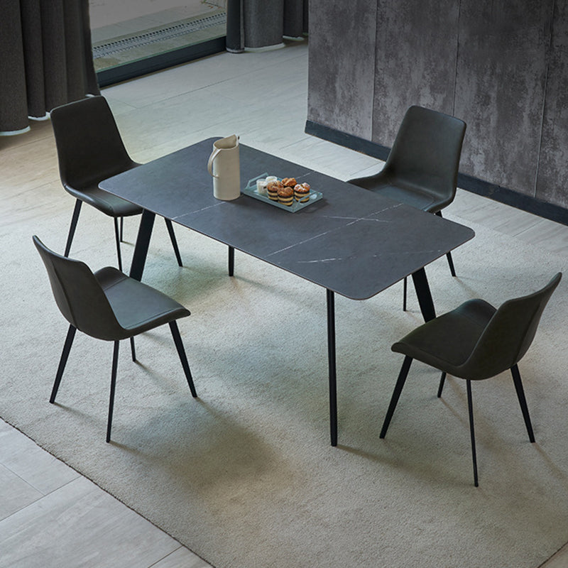 Contemporary Side Chair Metal Solid Back Dining Room Chair for Brasserie