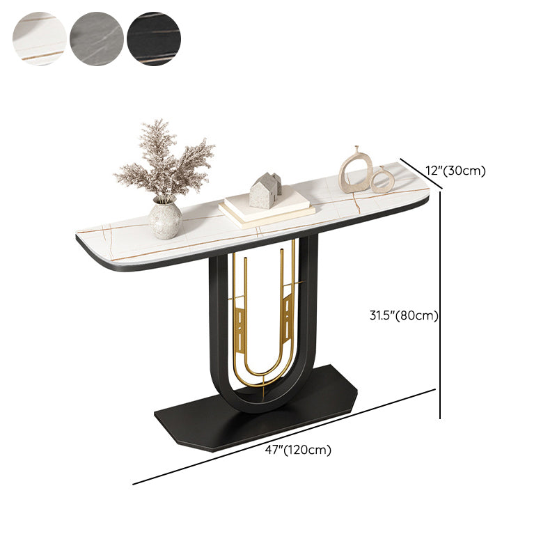 Glam Console Table Half Moon Antique Finish Console Sofa Table